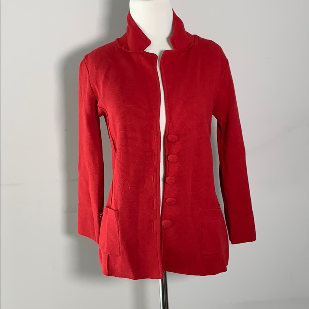 Red sweater jacket